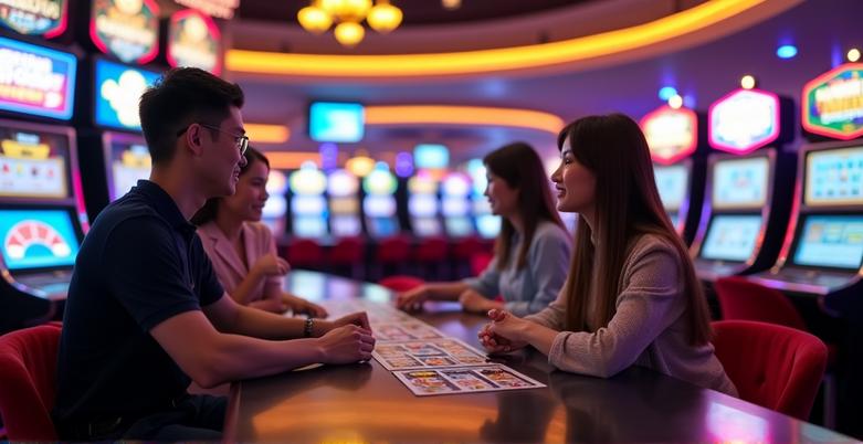 คนกำลังเล่นคาสิโนสดถ่ายทอดสดตรง